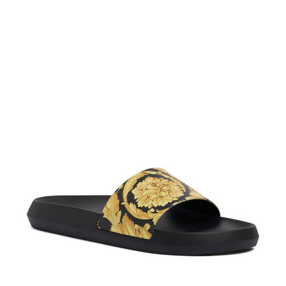 Versace Versace Baroque print rubber slide sandals - Size: UK 6 Slides | Shop From The Mirage
