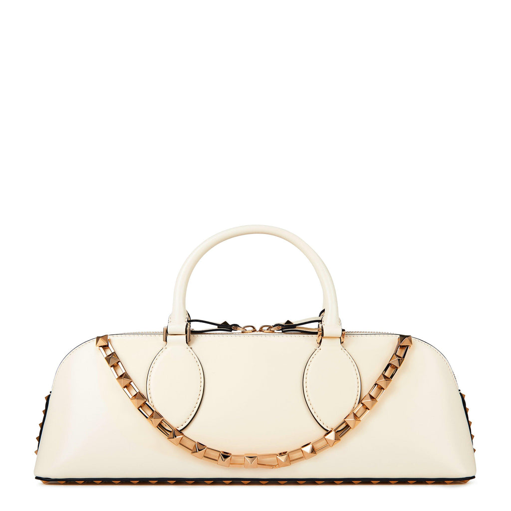 Rockstud East-West Leather Handbag