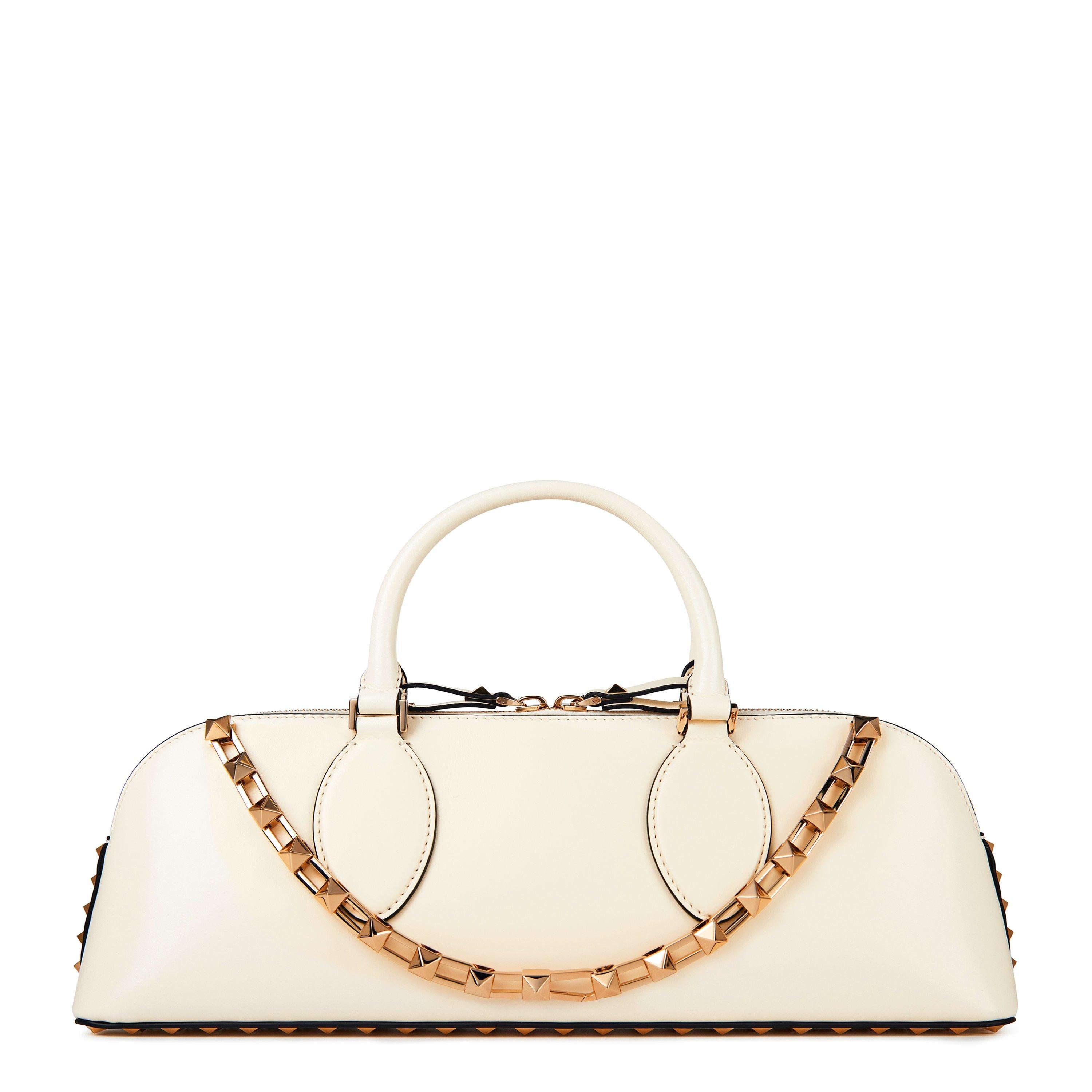 Rockstud East-West Leather Handbag