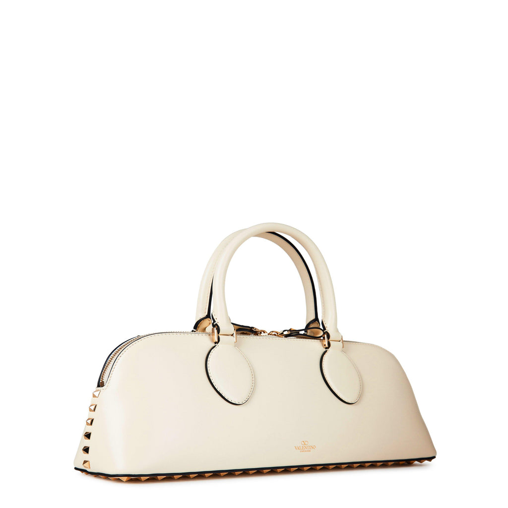 Rockstud East-West Leather Handbag