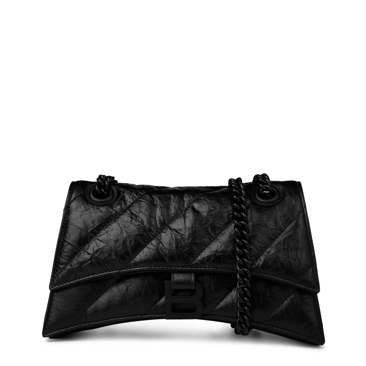 Crushed Quilted Chain Shoulder Bag