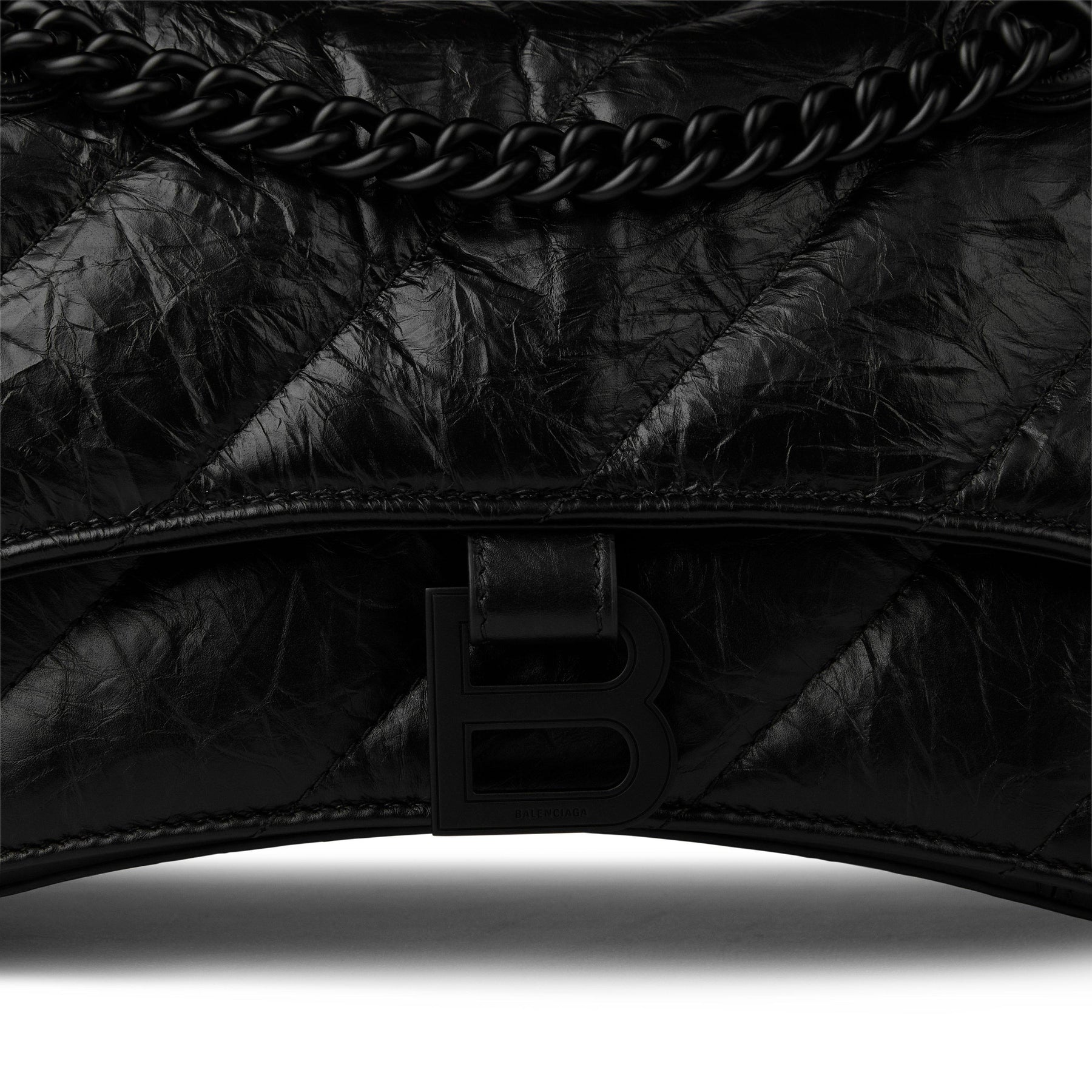 Crushed Quilted Chain Shoulder Bag