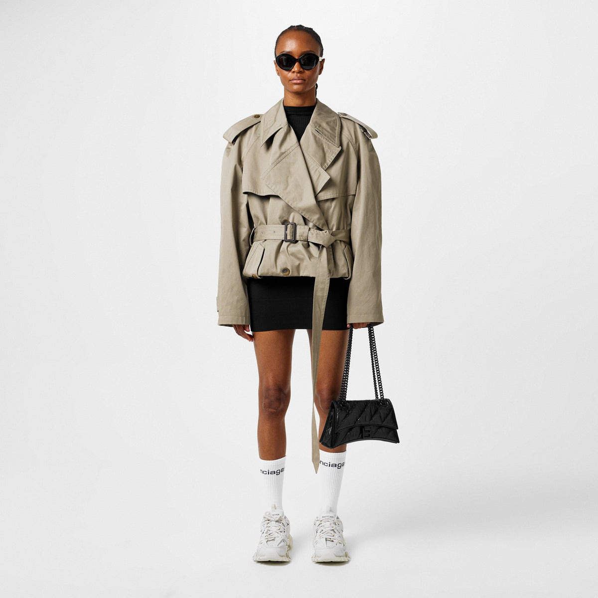 Crushed Quilted Chain Shoulder Bag