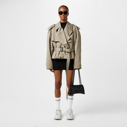 Crushed Quilted Chain Shoulder Bag