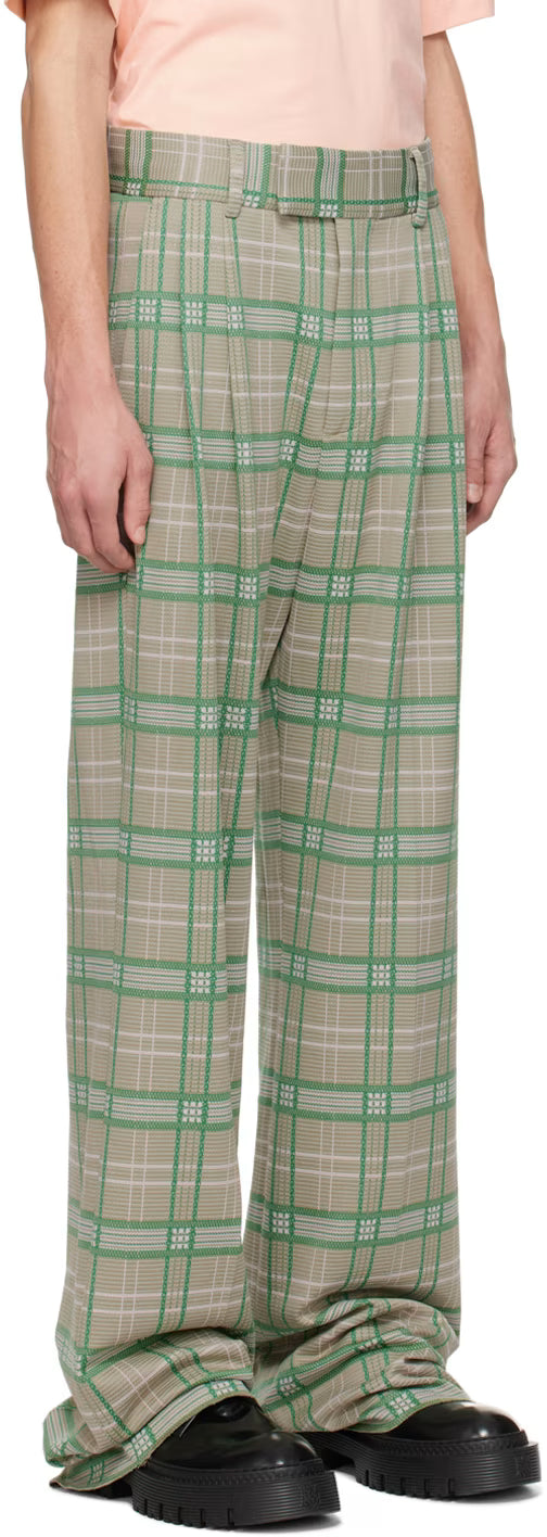 Green Double Pleat Trousers