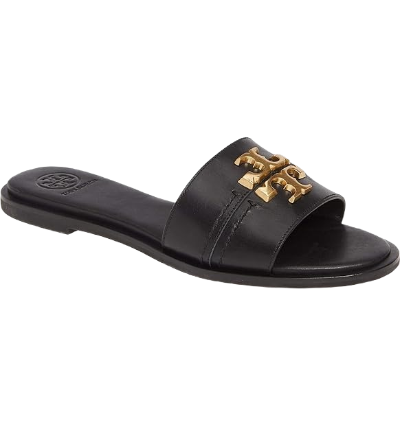 Tory Burch Everly Slide Sandal in Perfect Black Leather