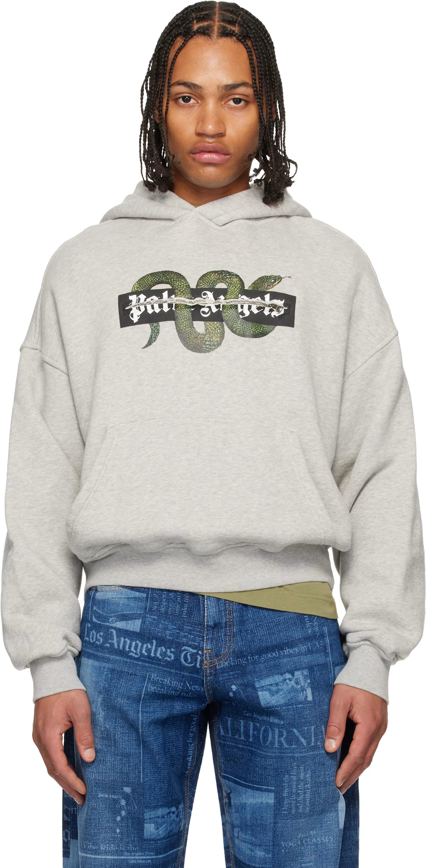 Gray Snake Graphic Hoodie