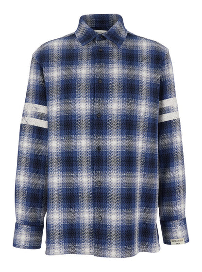 Golden goose Multicolor Shirt with Check Motif and Stripes on the Sleeves in Cotton Man