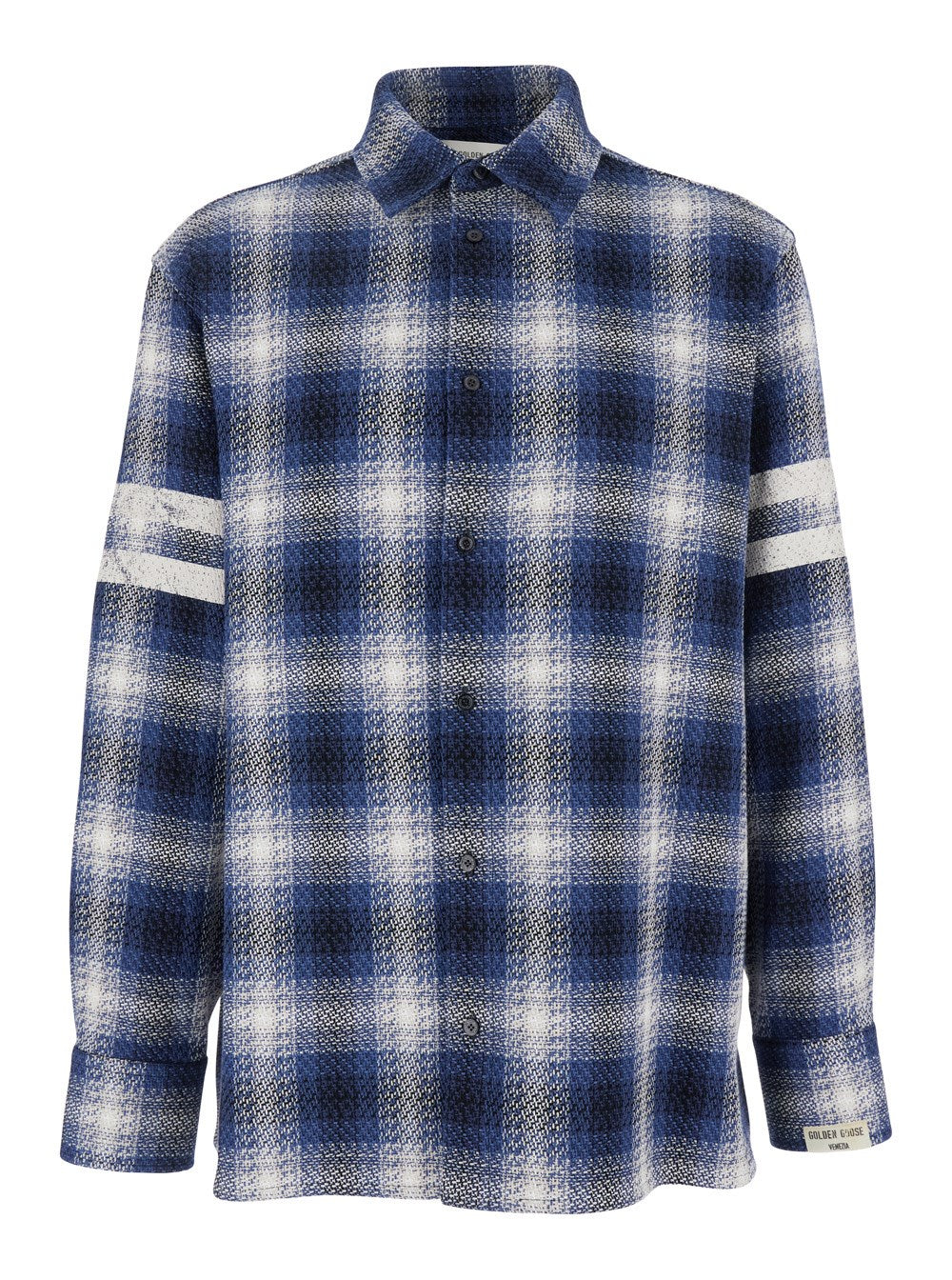 Golden goose Multicolor Shirt with Check Motif and Stripes on the Sleeves in Cotton Man