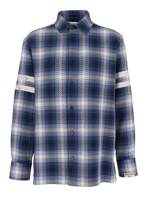 Golden goose Multicolor Shirt with Check Motif and Stripes on the Sleeves in Cotton Man