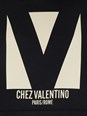 Valentino 'Chez' Black Hoodie with Drawstring Hood and Maxi Logo Print on the Front in Cotton Man