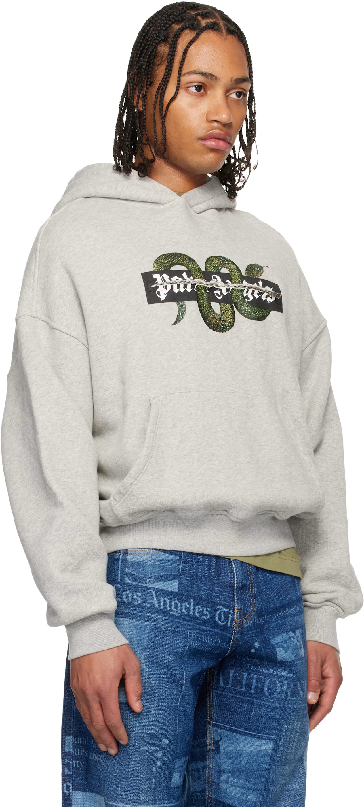 Gray Snake Graphic Hoodie