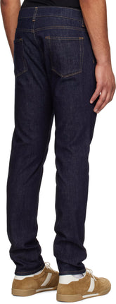 Dolce&Gabbana Navy Slim-Fit Stretch Cotton Patch Jeans