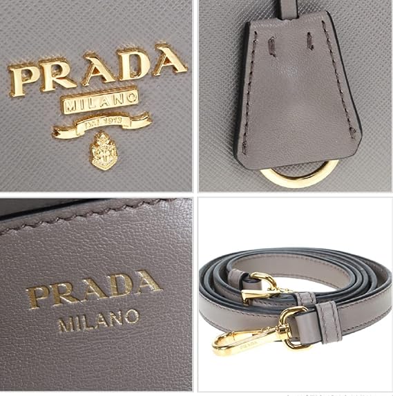 Prada Galleria Medium Saffiano Leather Tote in Taupe Grey