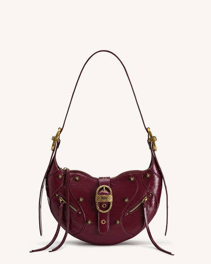 Tessa Studded Shoulder Bag - Blue Denim