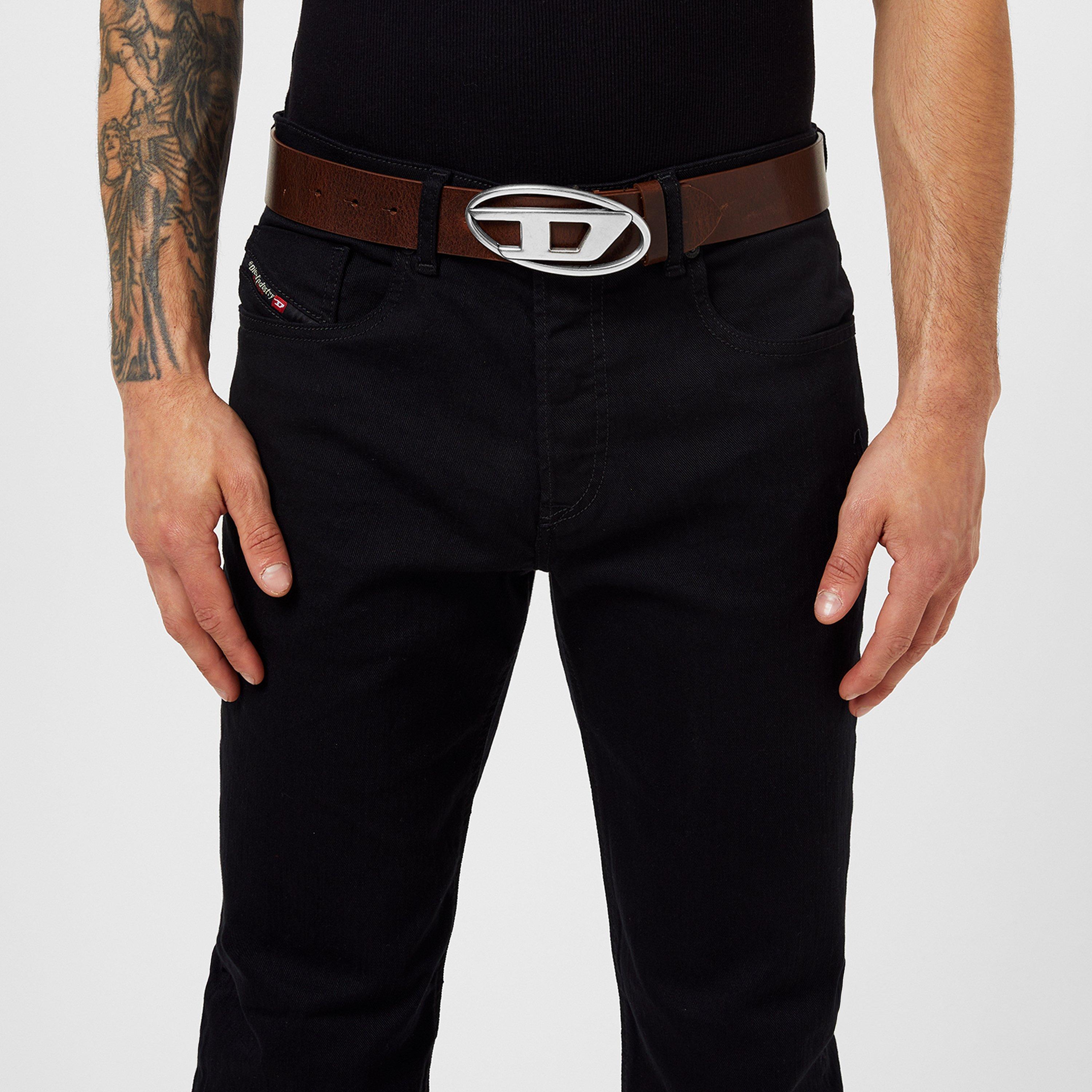 D Buckle Leather Belt