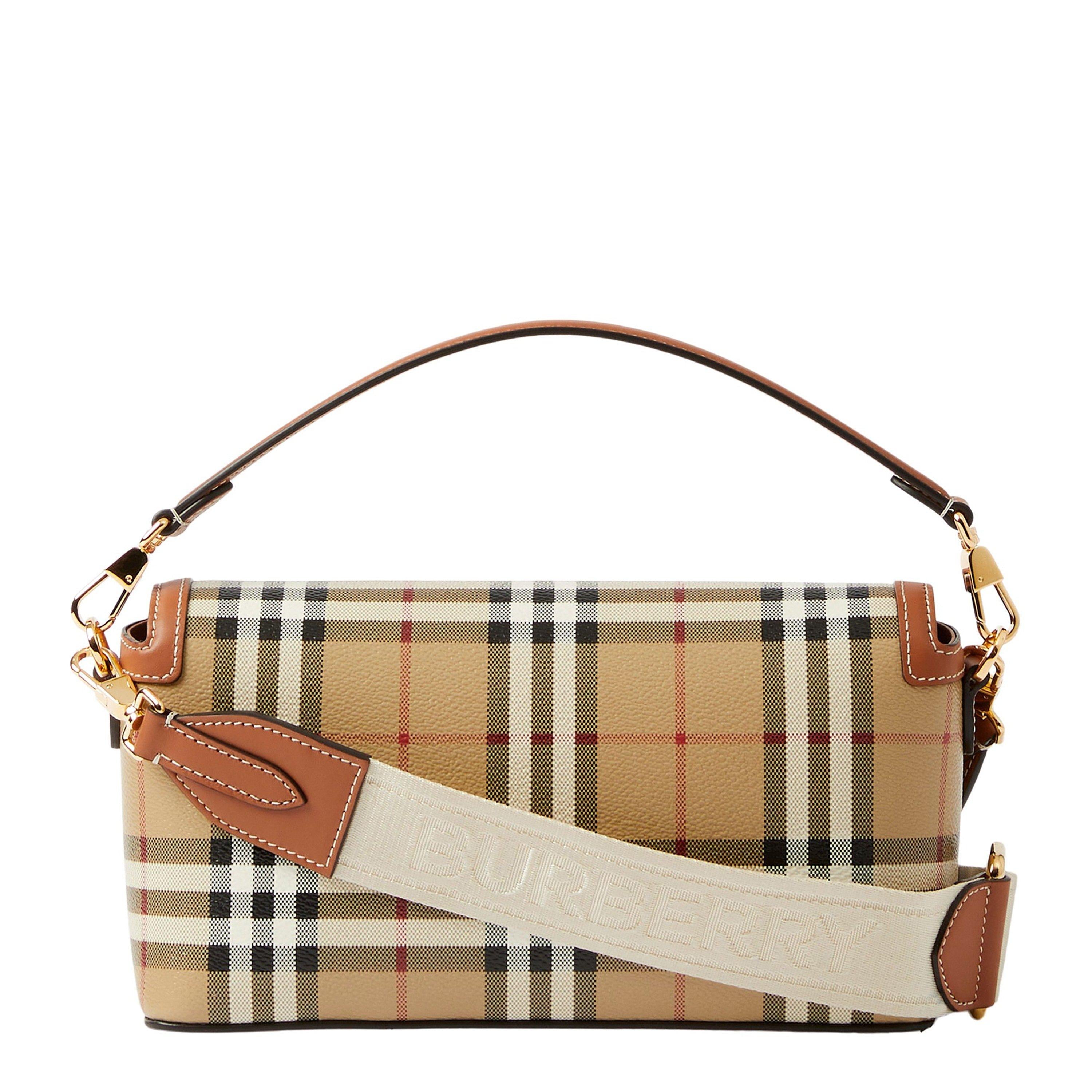 Check Cotton Top Handle Note Bag