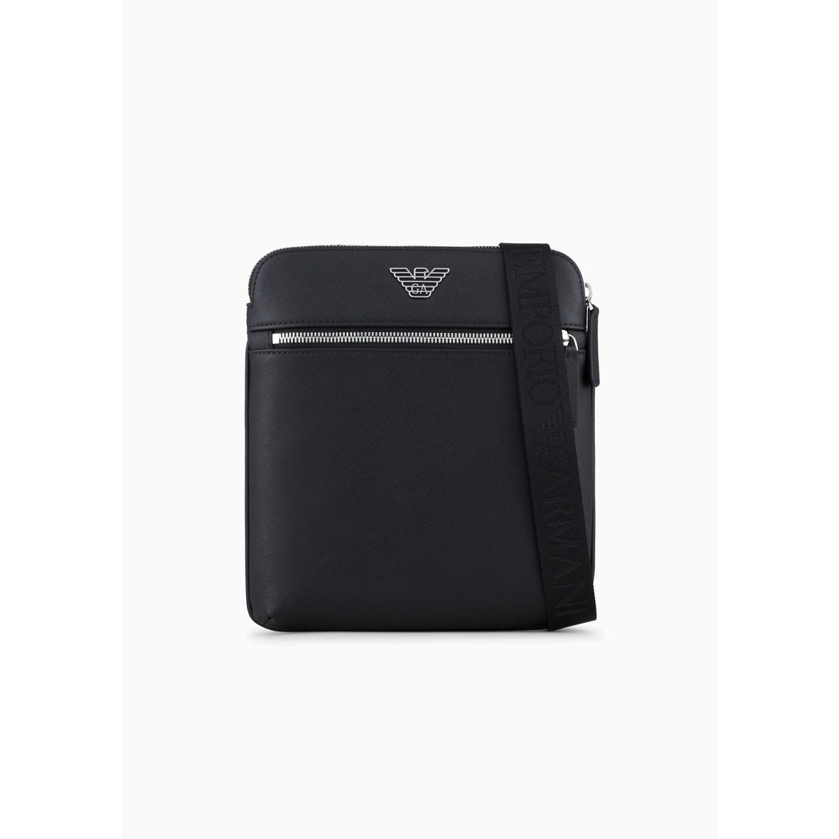Regenerated Saffiano Leather Flat Shoulder Bag