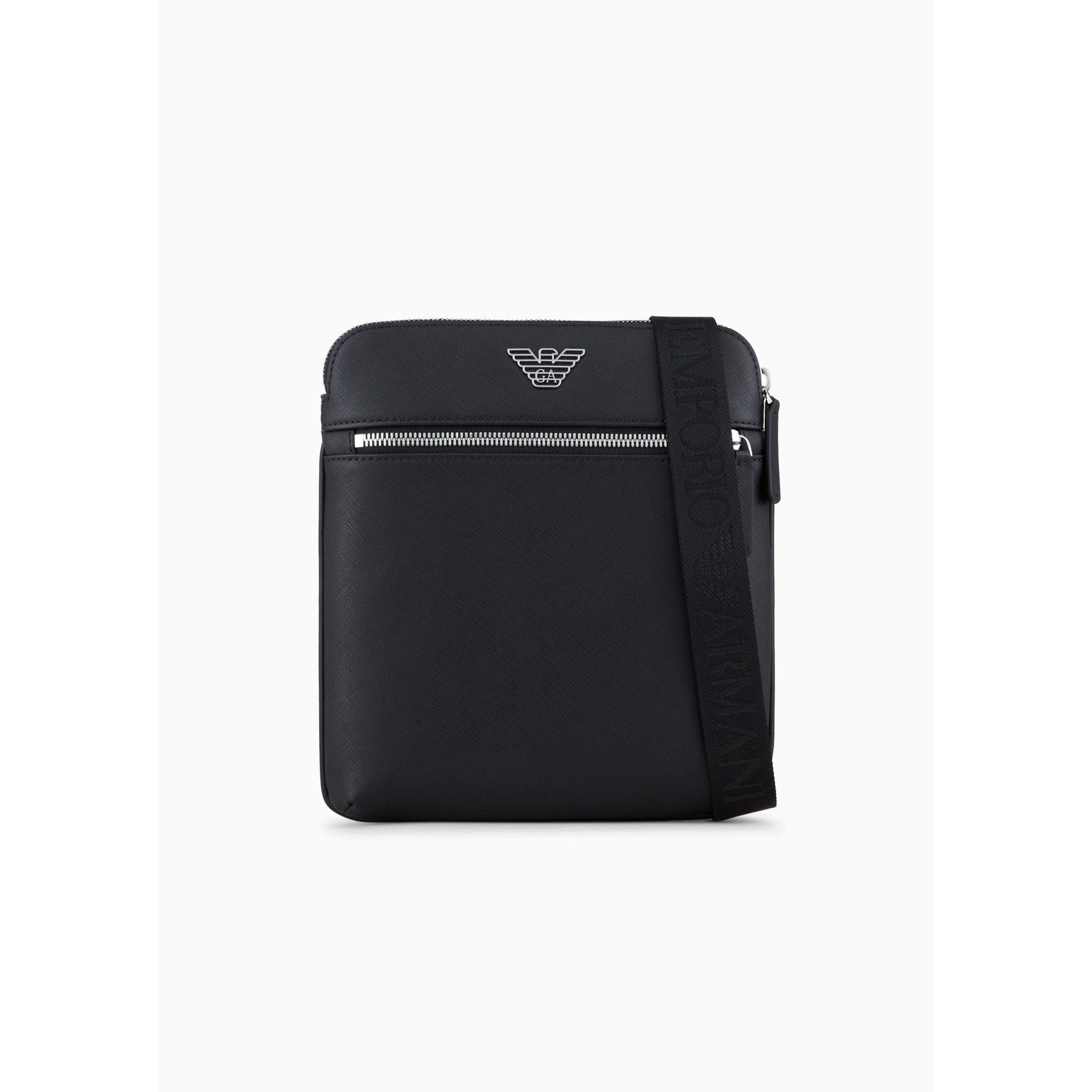 Regenerated Saffiano Leather Flat Shoulder Bag