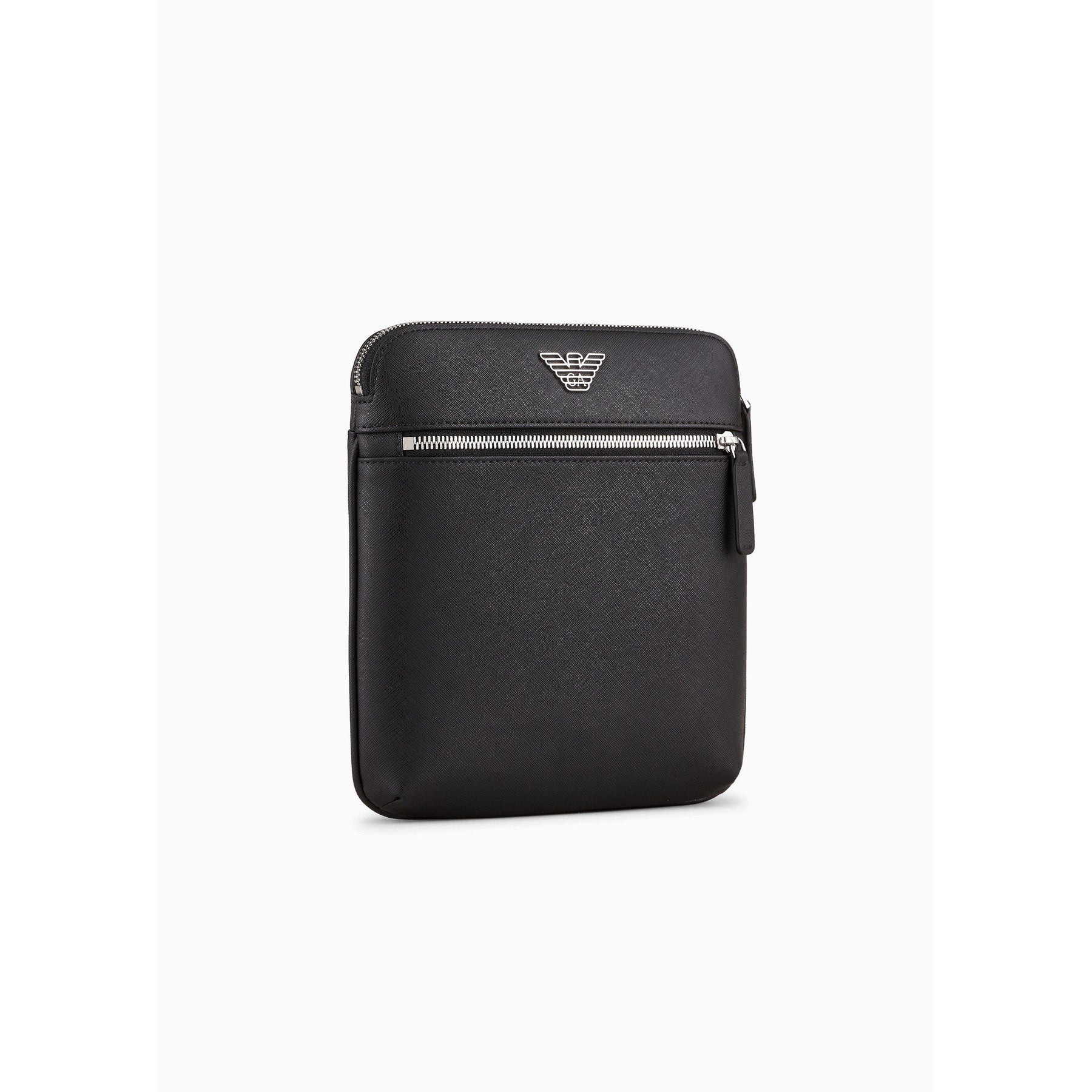 Regenerated Saffiano Leather Flat Shoulder Bag