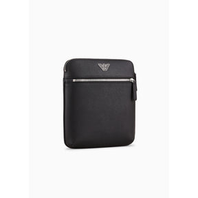 Regenerated Saffiano Leather Flat Shoulder Bag