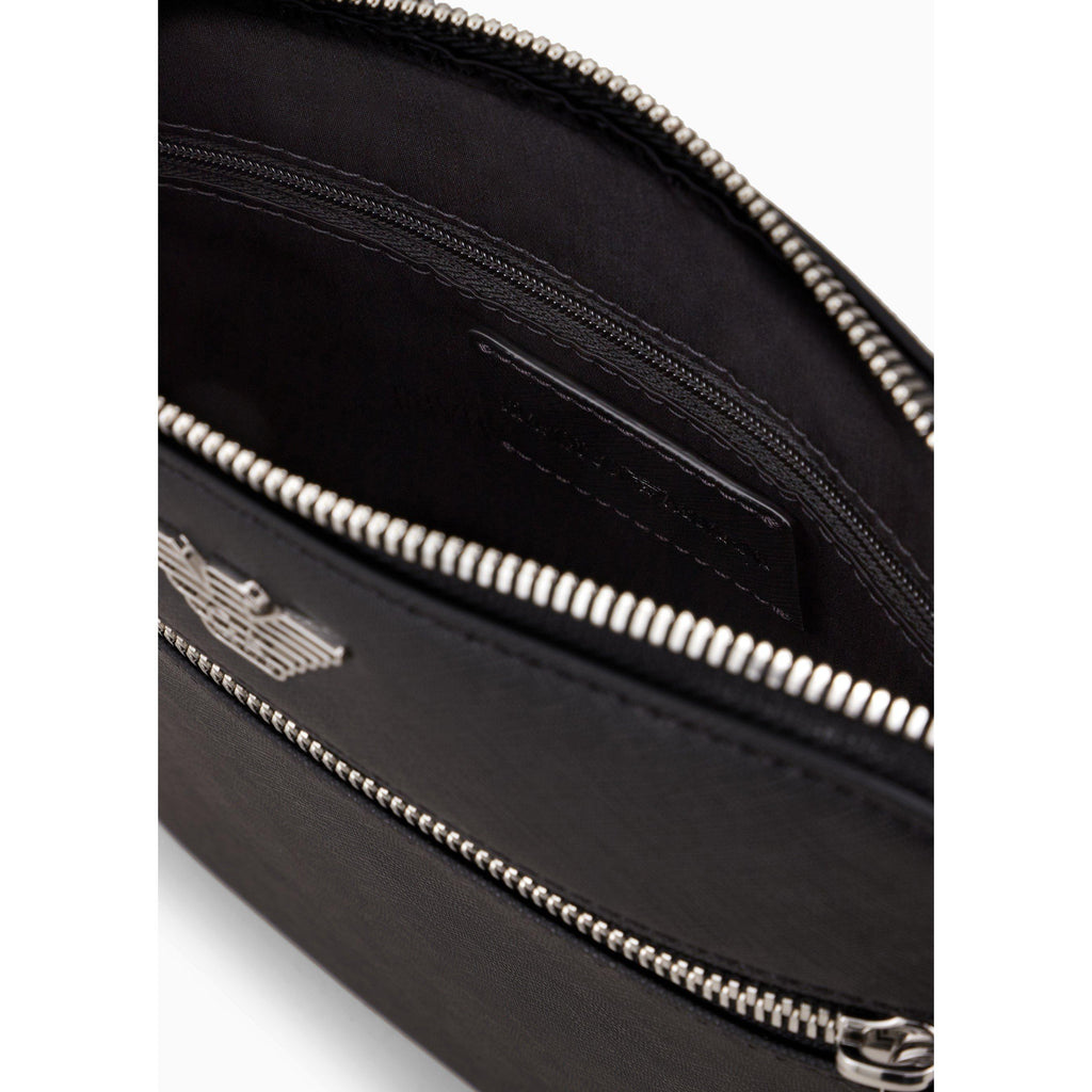 Regenerated Saffiano Leather Flat Shoulder Bag