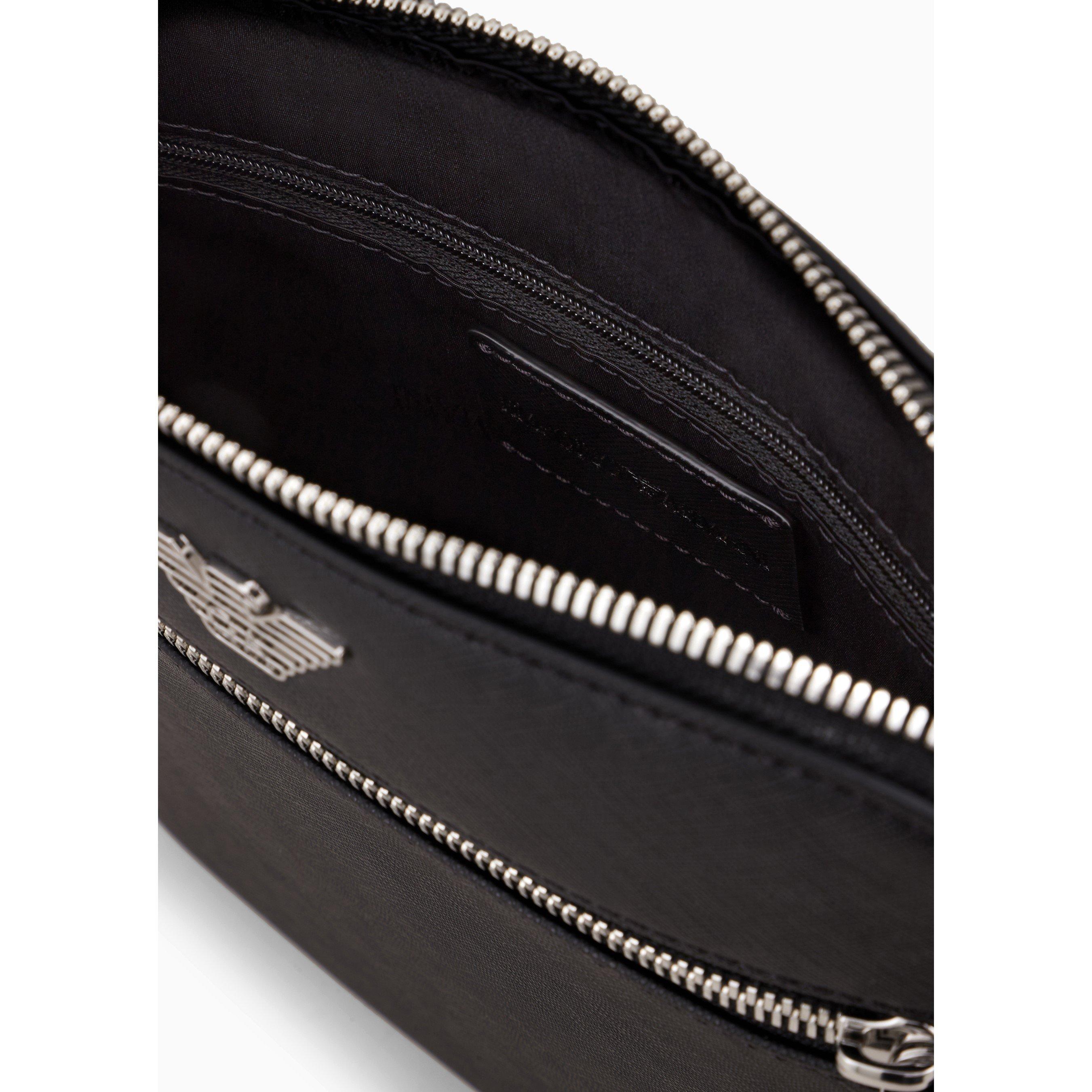 Regenerated Saffiano Leather Flat Shoulder Bag