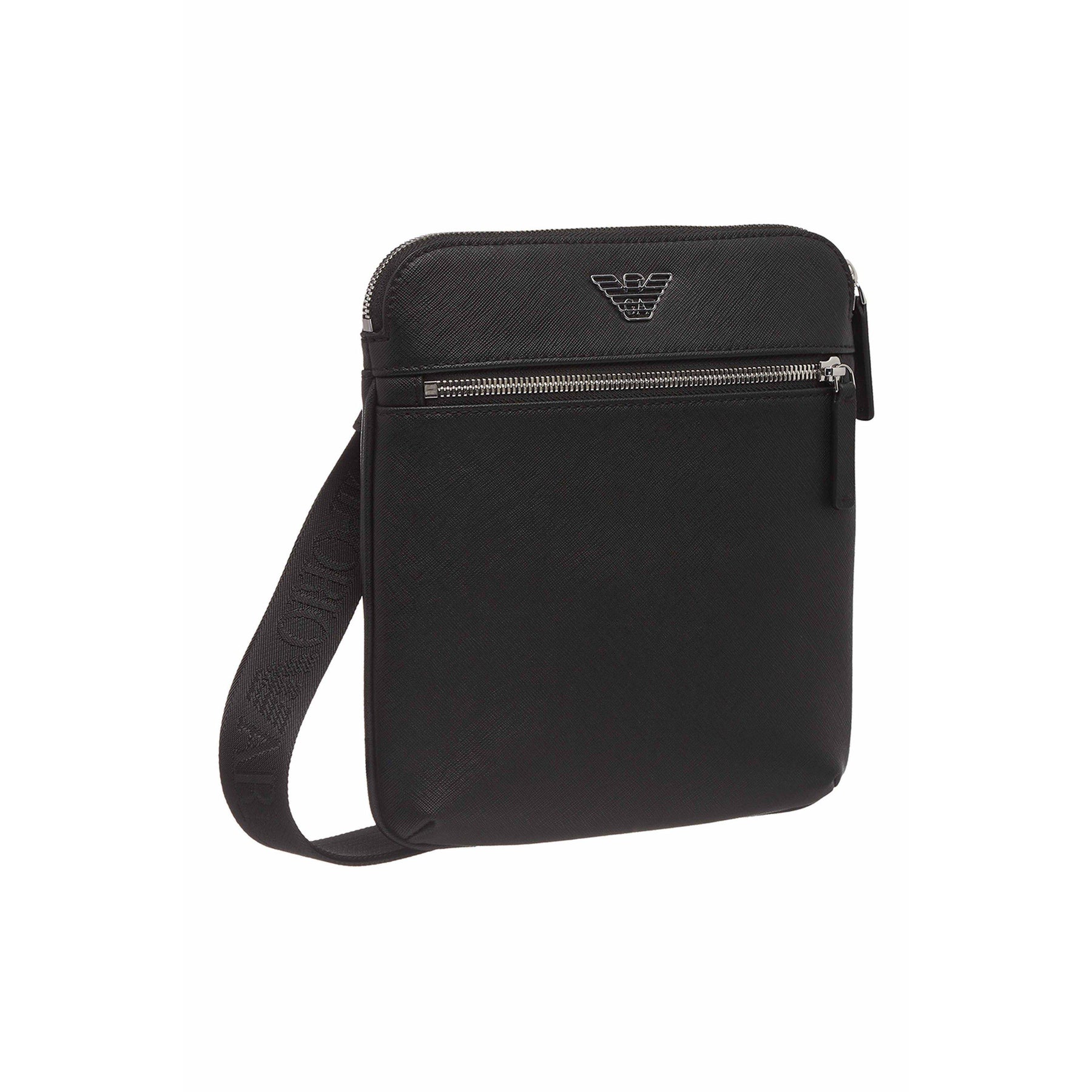 Regenerated Saffiano Leather Flat Shoulder Bag