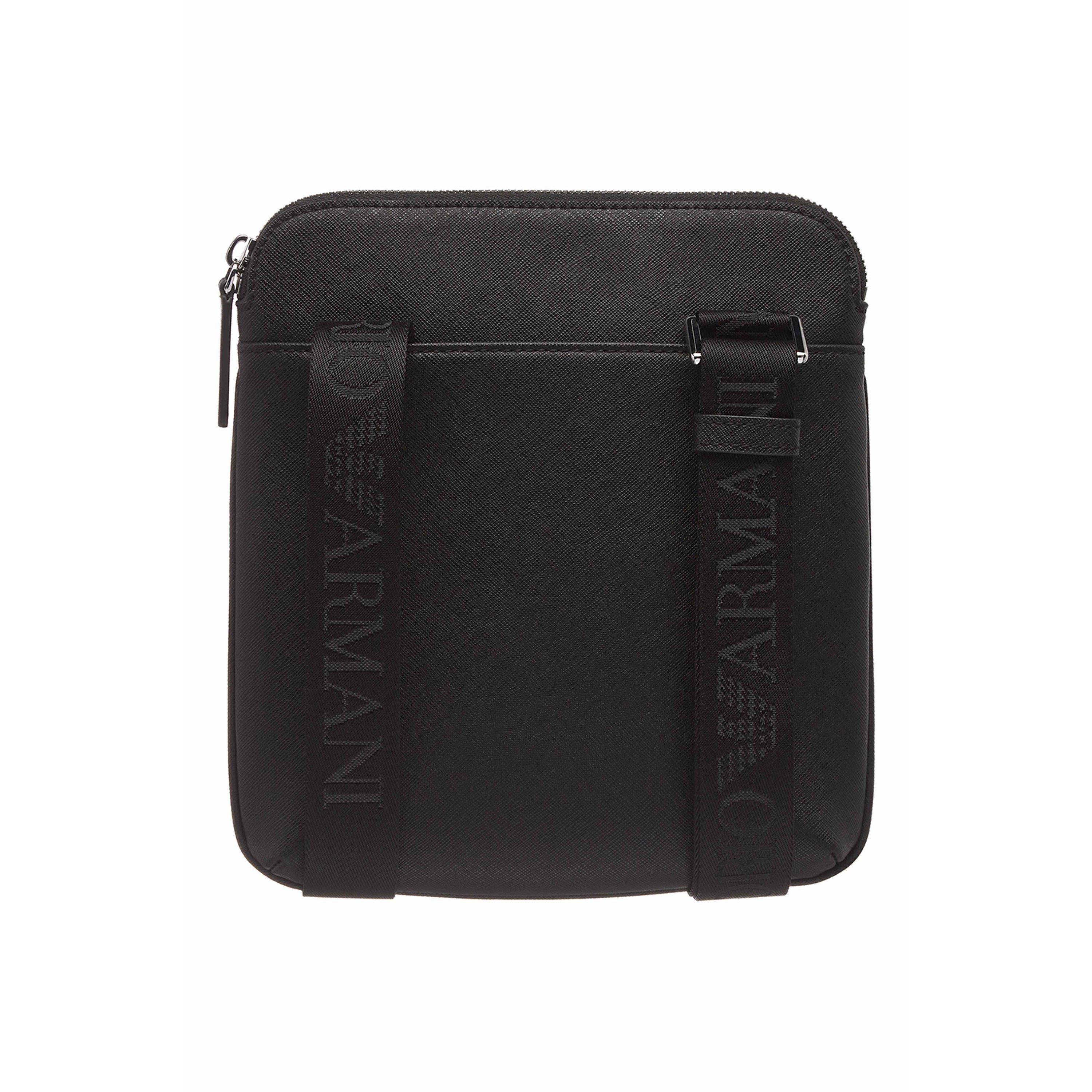 Regenerated Saffiano Leather Flat Shoulder Bag