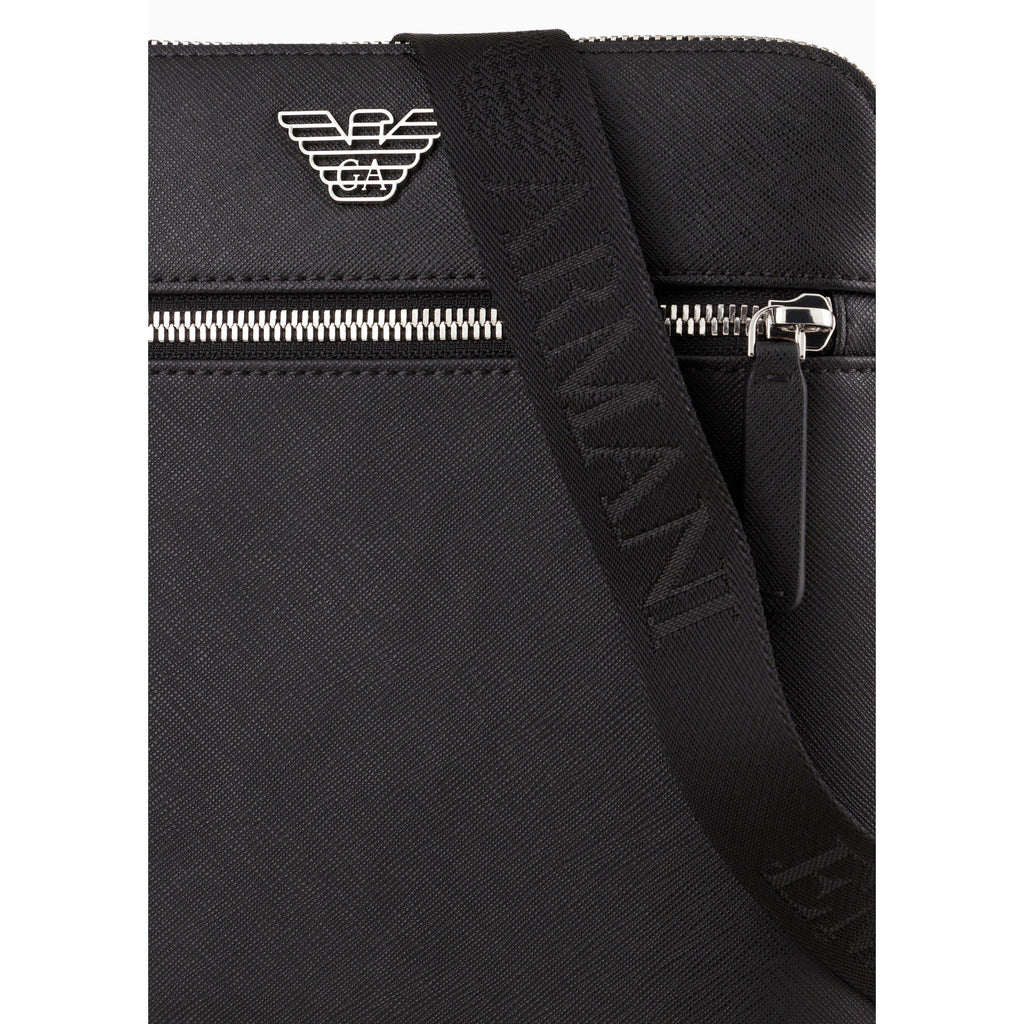 Regenerated Saffiano Leather Flat Shoulder Bag