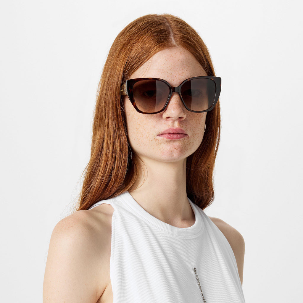 Women's Signature Orchid Motif Oversized Cat-Eye Sunglasses