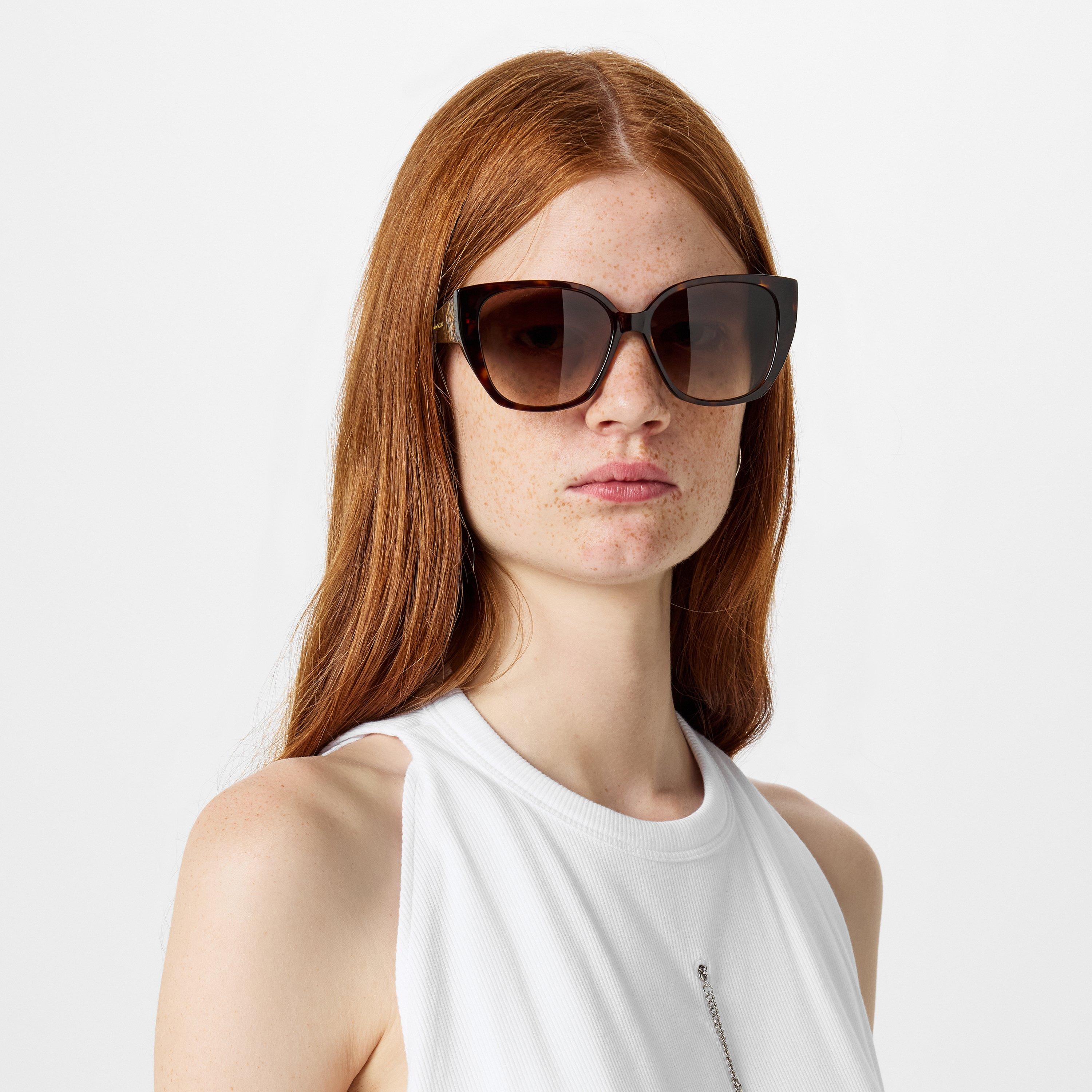 Women's Signature Orchid Motif Oversized Cat-Eye Sunglasses