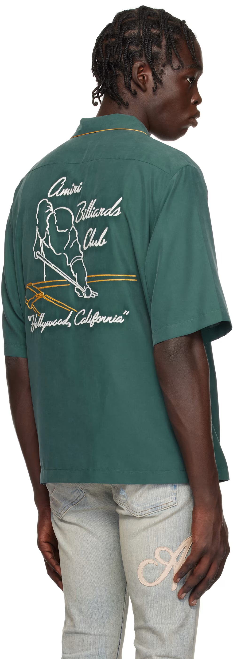 Green 'Billiards Club' Camp Shirt