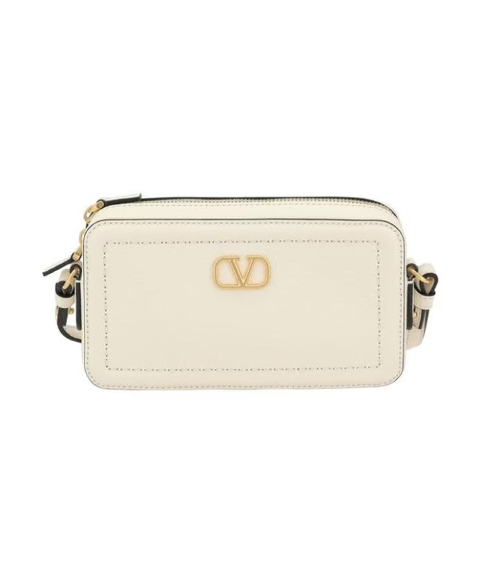 Grained Leather Shoulder Bag with Adjustable Strap