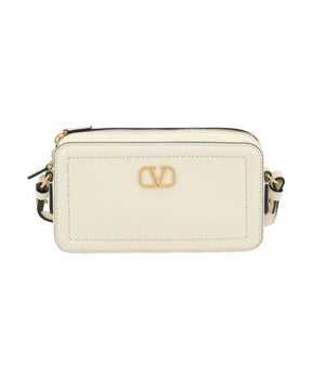 Grained Leather Shoulder Bag with Adjustable Strap