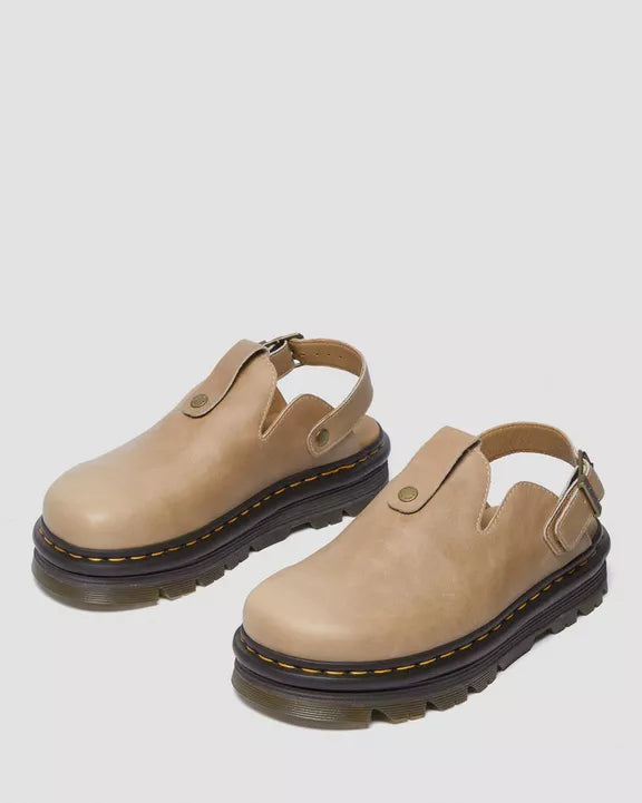 Zebzag Leather Casual Slingback Platform Mules