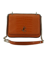 Croc Embossed Leather Shoulder Bag