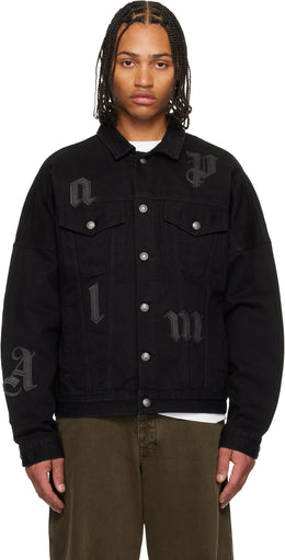 Black Gothic Logo Denim Jacket