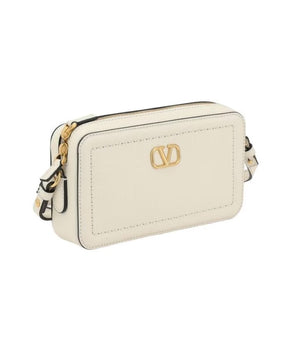 Grained Leather Shoulder Bag with Adjustable Strap