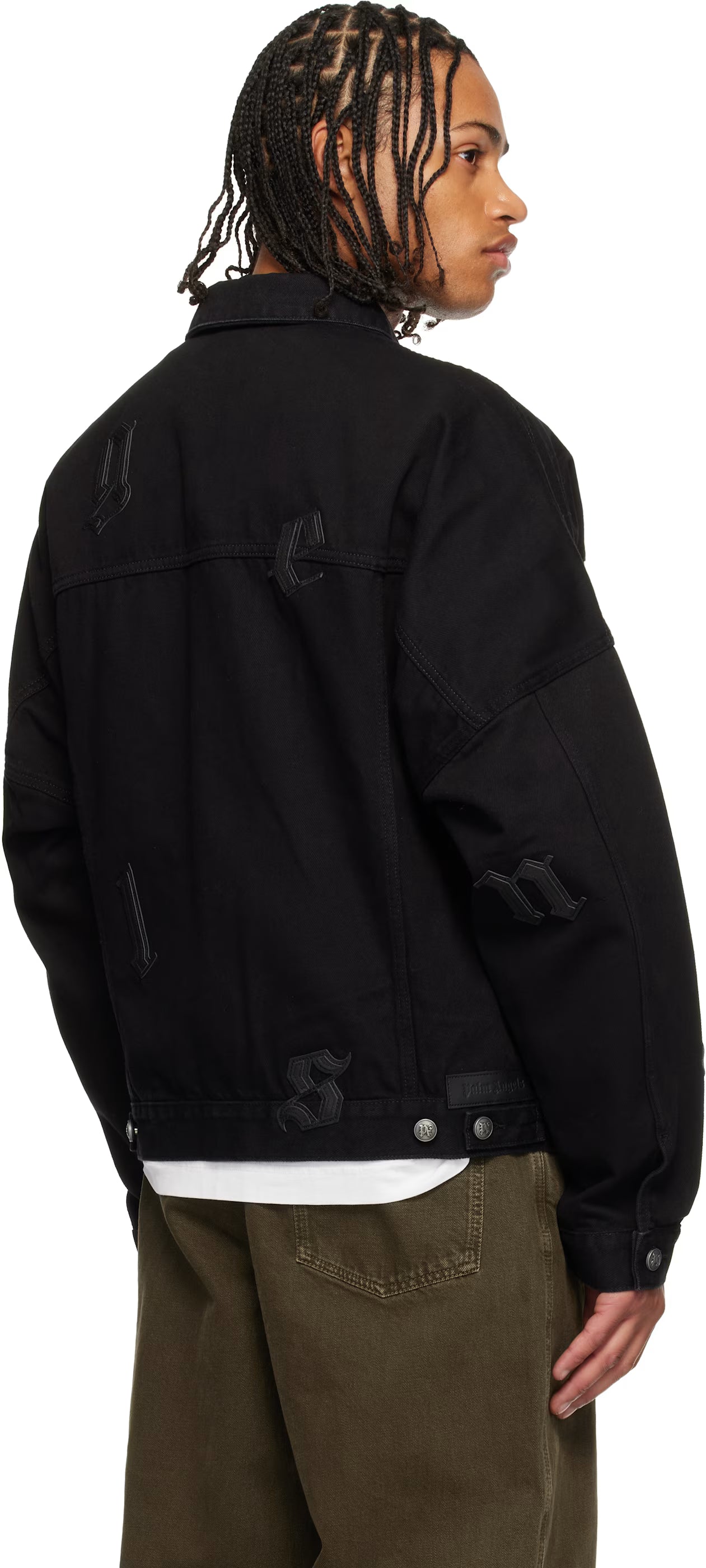 Black Gothic Logo Denim Jacket