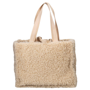 Women's Teddy Deva Tote Bag, Fluffy Exterior