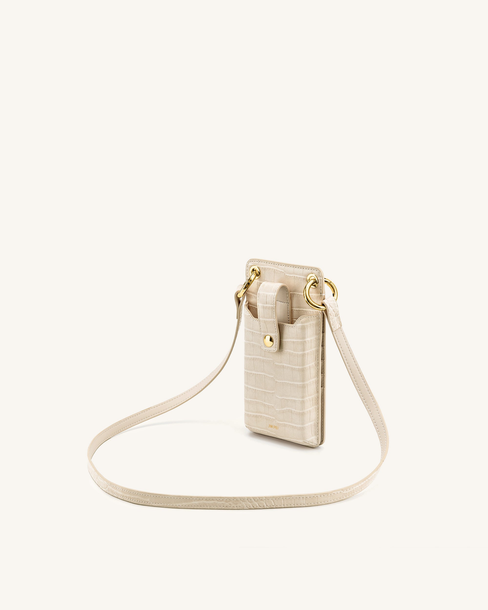 Quinn Phone Bag - Black Grained Vegan Leather