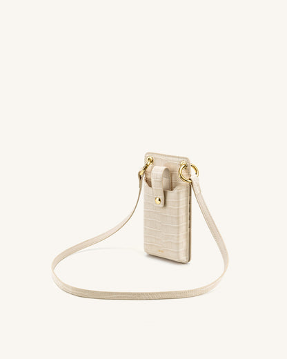 Quinn Phone Bag - Black Grained Vegan Leather