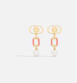 Dior Women's Earrings Dioriviera Small CD Earrings in Pink Gold E3297W