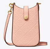 T Monogram Leather Phone Crossbody