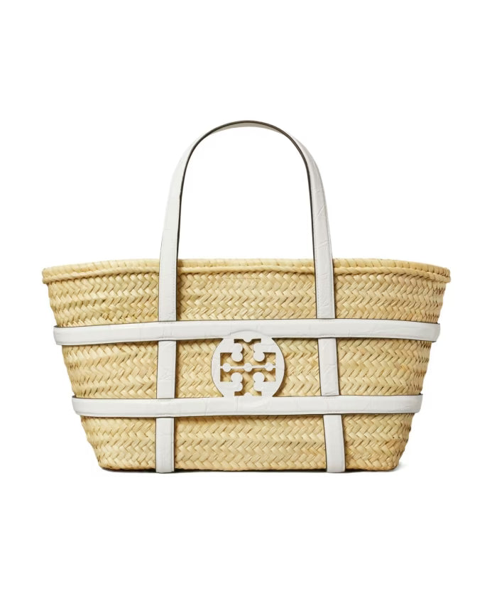 White Logo Insignia Tote Bag