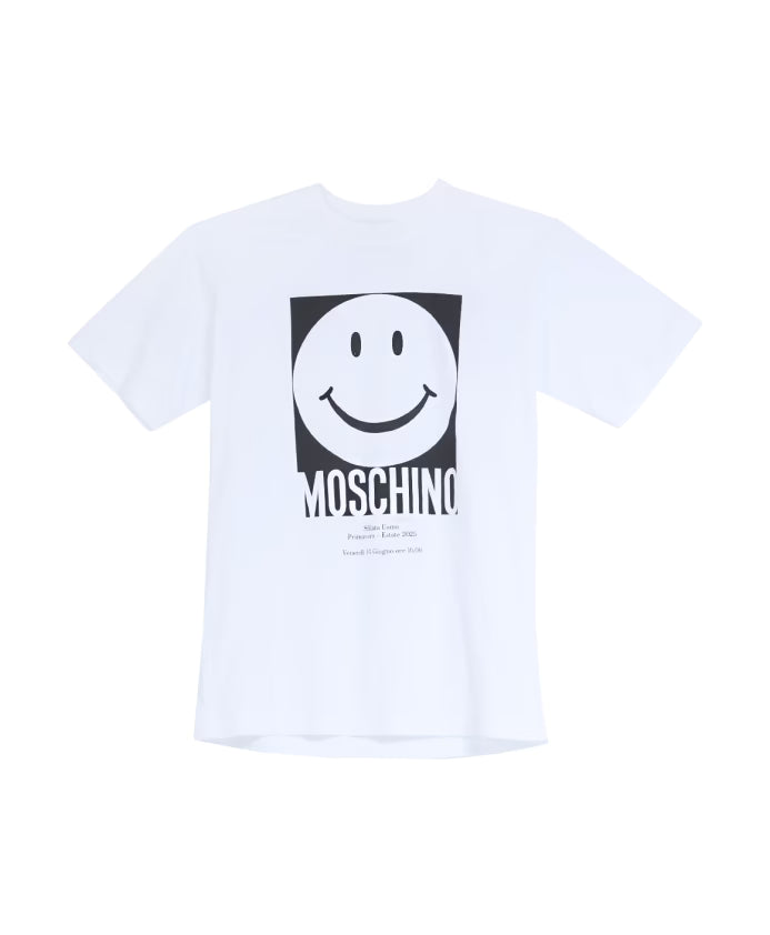 Moschino Smiley® Graphic Print White Cotton T-shirt