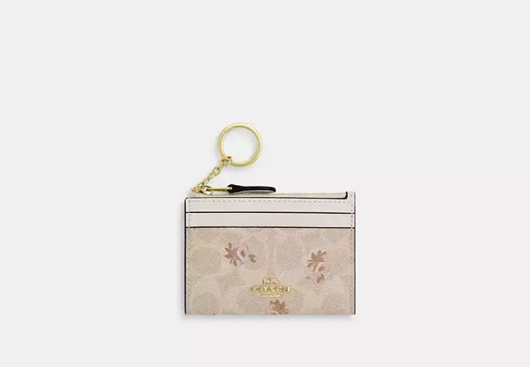 Coach Mini Skinny Id Case In Signature Canvas With Floral Print - Wallets | Shop From The Mirage