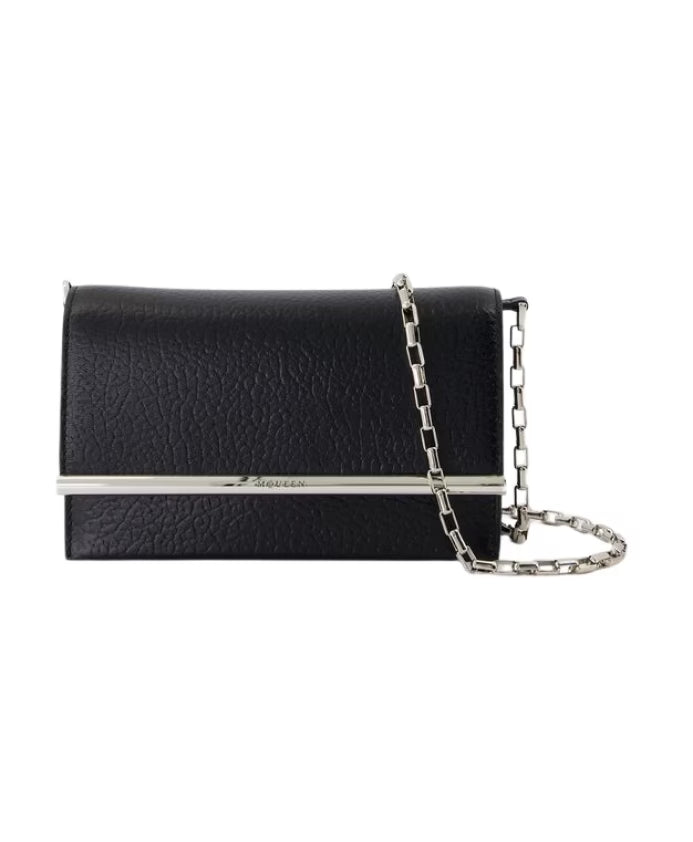 Quilted Leather Cross Bar Purse