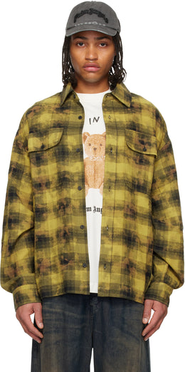 Yellow & Black Curved Logo Check Shirt